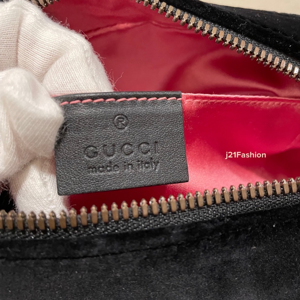 Gucci Camera Bag GG Marmont Velvet Small Black. - Picture 9 of 11